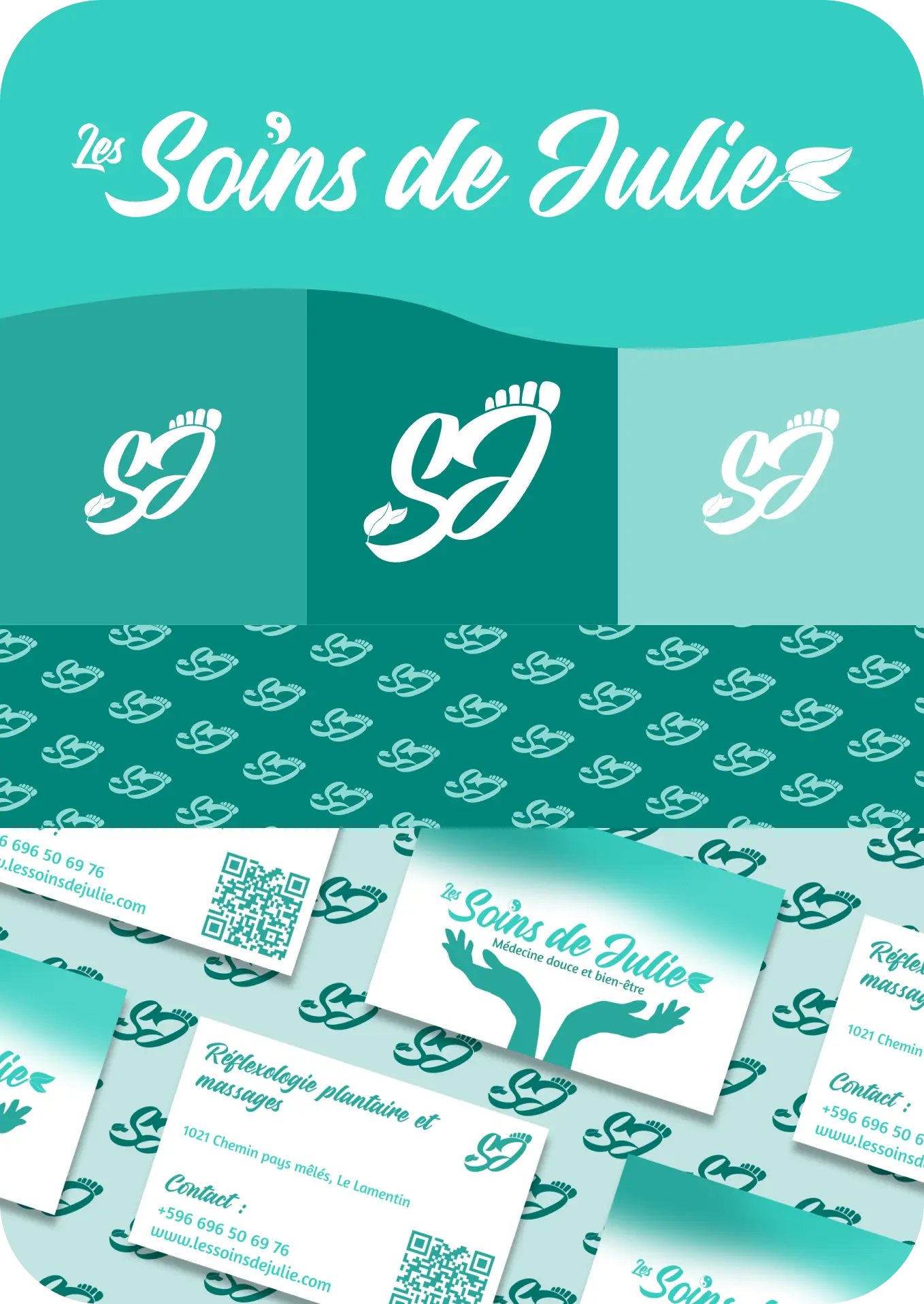 Charte graphique Les Soins de Julie créée par WebCraft